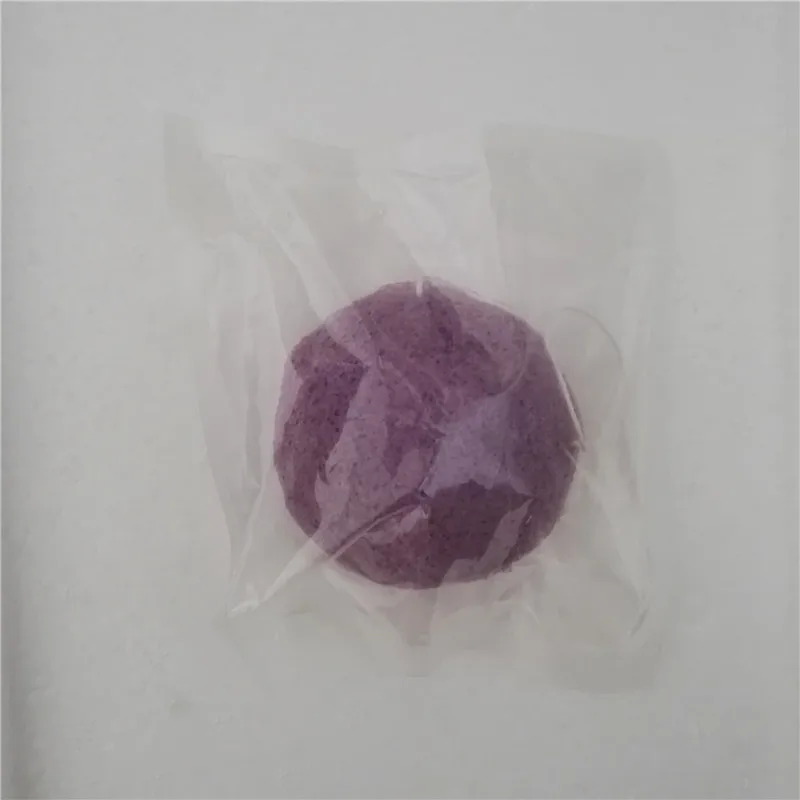 purple in package 1 шт. натуральная косметика Konjac Puff бамбуковый уголь Очищающая губка для макияжа средство для чистки лица гладкая Красота Эфирное средство Konnyaku - Цвет: purple in package
