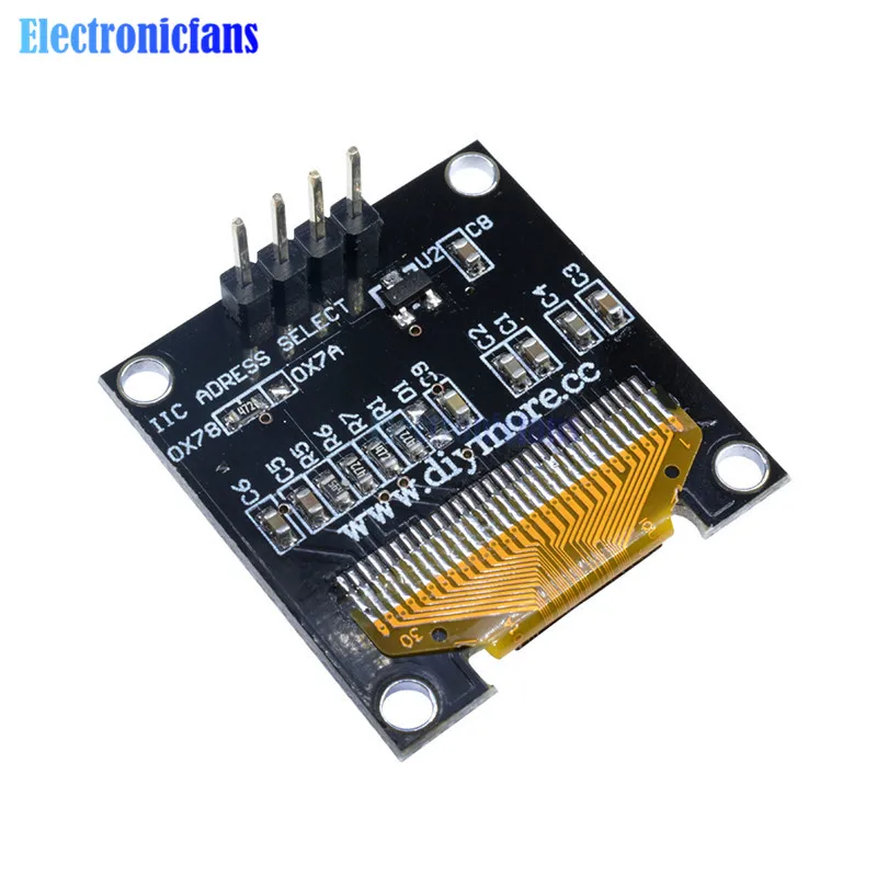 0,9" I2C IIC Серийный 128X64 128*64-белый топ с o-образным светодиодный ЖК-дисплей светодиодный Дисплей модуль SSD1306 12864 3V~ 5V DC 0,96" SPI серийный модуль для Arduino