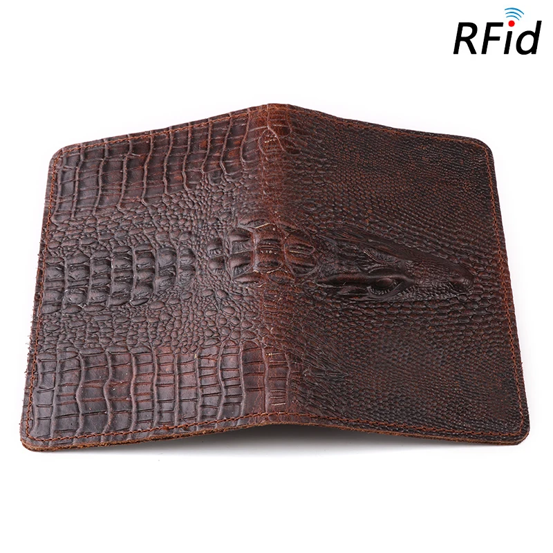 Чехол для паспорта из натуральной кожи с отделением карт и RFID защитой|Держатели