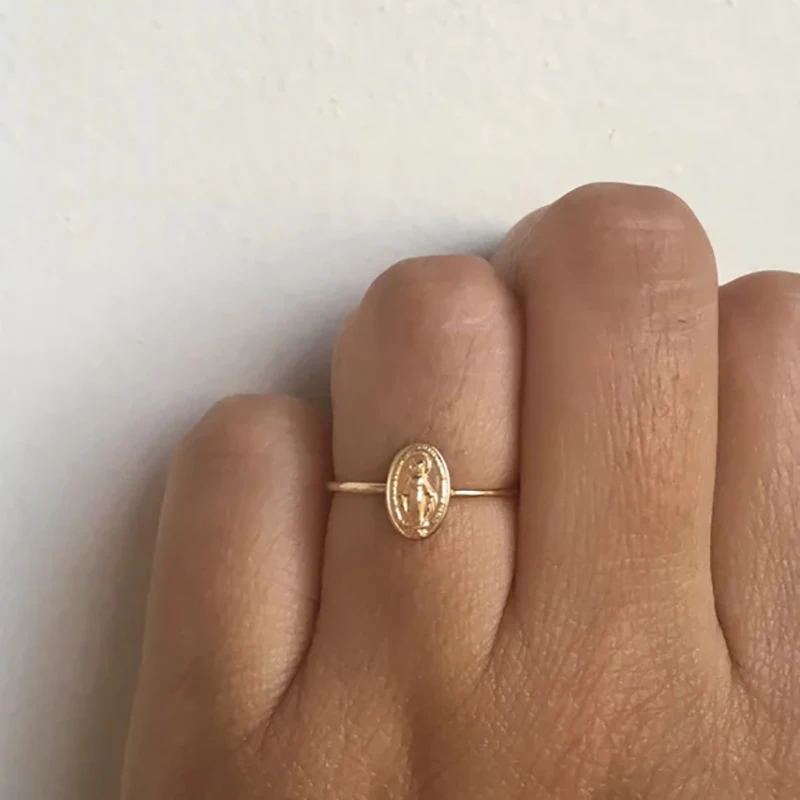 Speroseful, женские изящные кольца, Virgin Mary, круглые кольца для женщин, нежные кольца, модные ювелирные изделия, вечерние, подарки, размер 6-10
