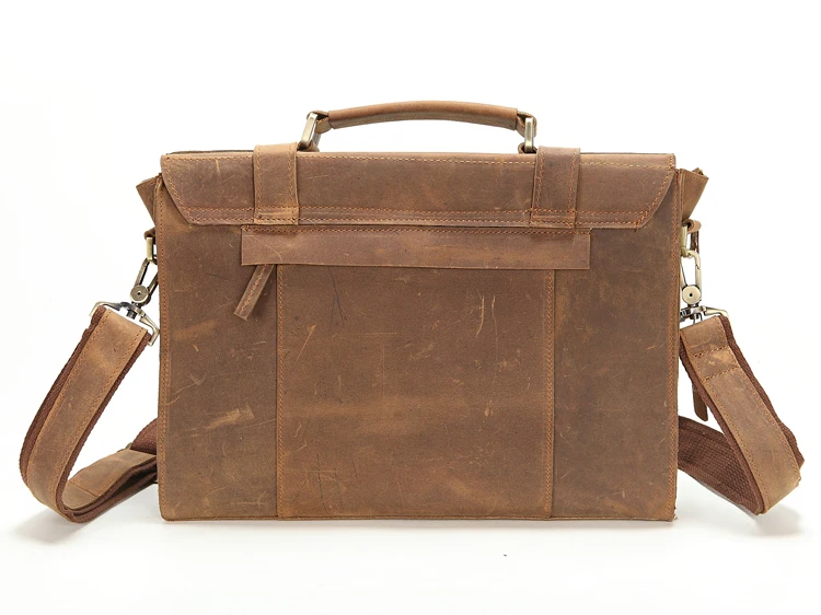 Crazy Horse Genuine Leather Men's Briefcase Laptop Bag men Messenger handbag vintage genuine leather bags tote 2015 business | Багаж и