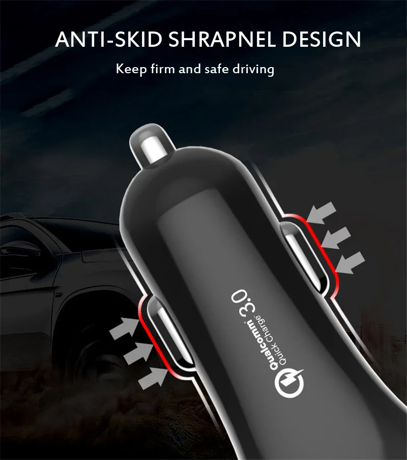 Автомобильное зарядное устройство 4 USB порта Быстрая зарядка 3,0 умное зарядное устройство для iPhone XS Max XR X 8 7 6 6s Plus для samsung S9 S8 S7 Edge Note 9 8