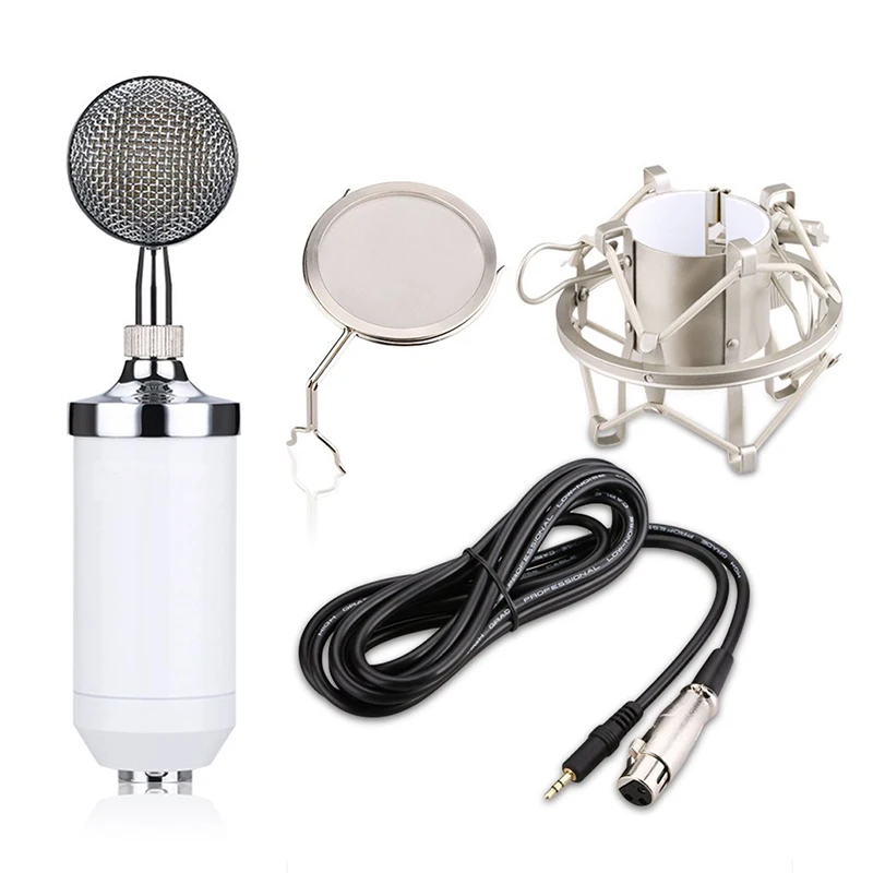 Фото BM-8000 Professional Sound Studio Recording Condenser Wired Microphone With 3.5mm Plug Stand Holder Pop Filter for KTV №3