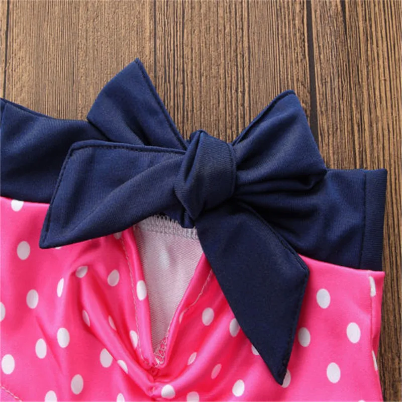 Комплект одежды для новорожденных девочек бикини без рукавов в горошек