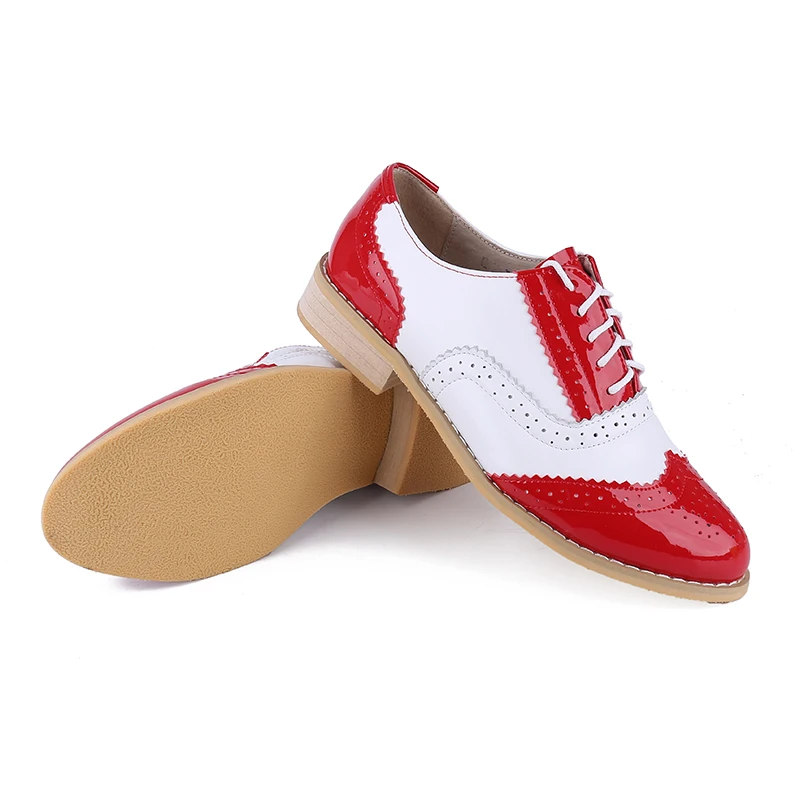 Женские броги на плоской подошве большие размеры осенние женские туфли-оксфорды