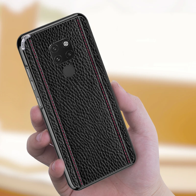 NOWAL Роскошный чехол для телефона из натуральной кожи Huawei P20 Pro Mate20 металлическая