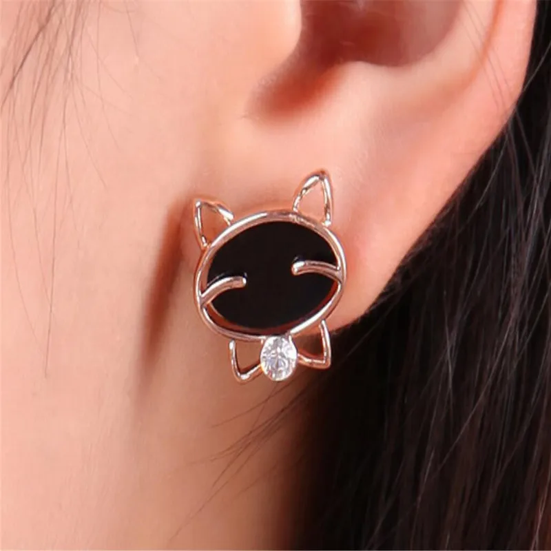 Женские серьги гвоздики в виде ананаса милая кошка кролик Серебристые золотого