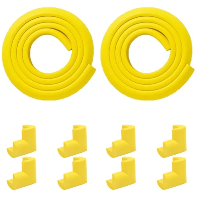 Yellow 4 м защитный край стола полоски+ 8 шт. защита углов стола домашняя Подушка защитная полоса защита от детей оборудование для безопасности простая установка - Цвет: Yellow