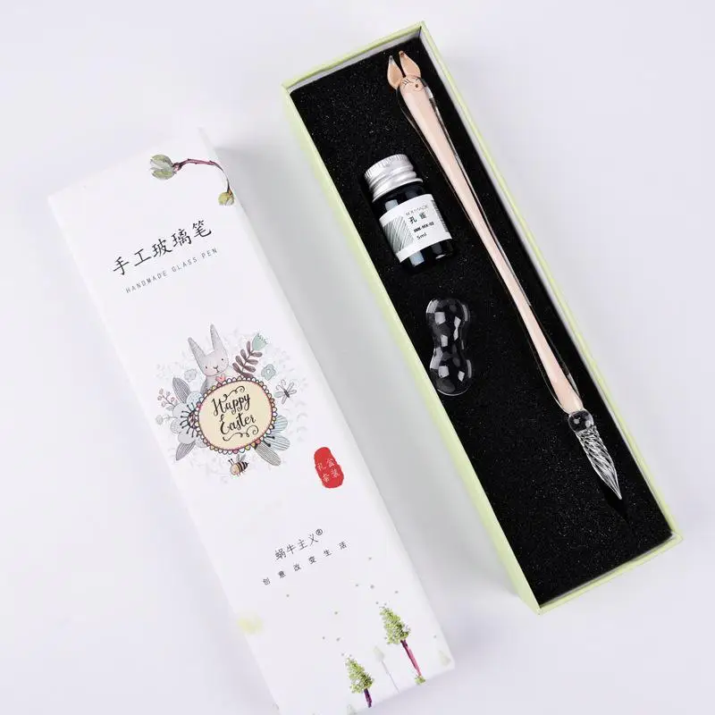 Набор креативных ручных ручек Rabbit вибрирующий стеклянный Звездный держатель