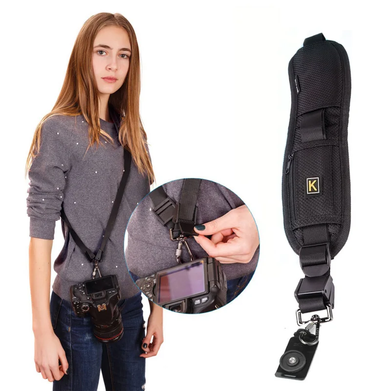 Jealiot Universal K camera Strap Camera Single Shoulder lens black Sling For Canon Nikon Sony Pentax DSLR free shipping | Электроника