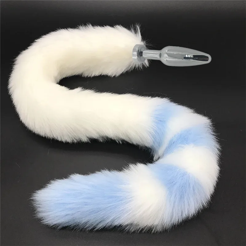 80cm Long Tail Fox Erotic Anal Plug Bunny sexl Butt Silicone Black Sex Toys For Woman Cute Couple Unisex Toy | Красота и здоровье