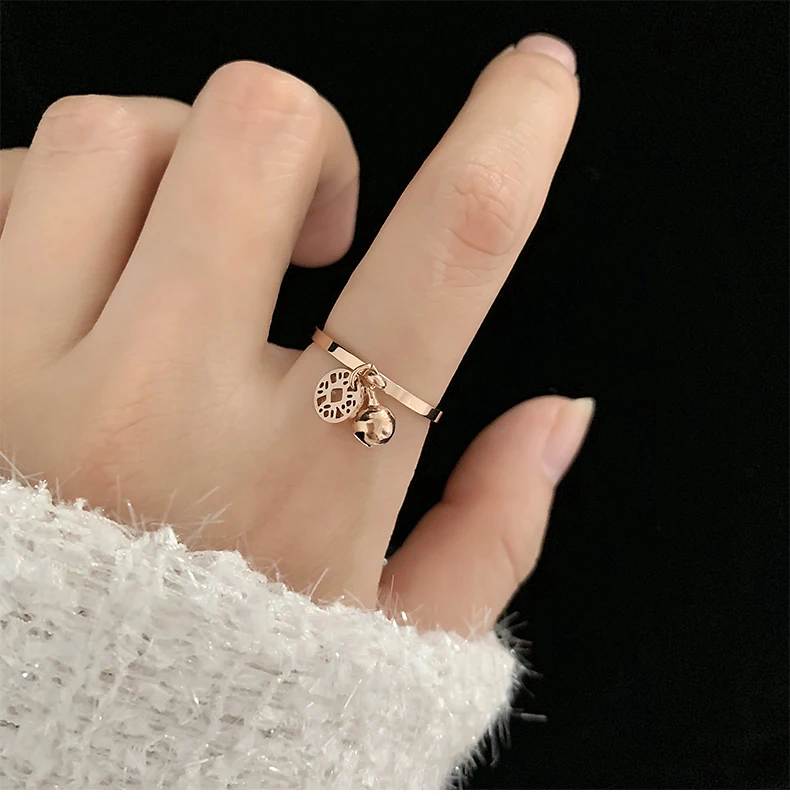 Ультрамодно титановые стальные монеты колокол кольцо из розового золота Цвет