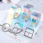 Ремень женский голографический прозрачный с металлической пряжкой, 90-120 см