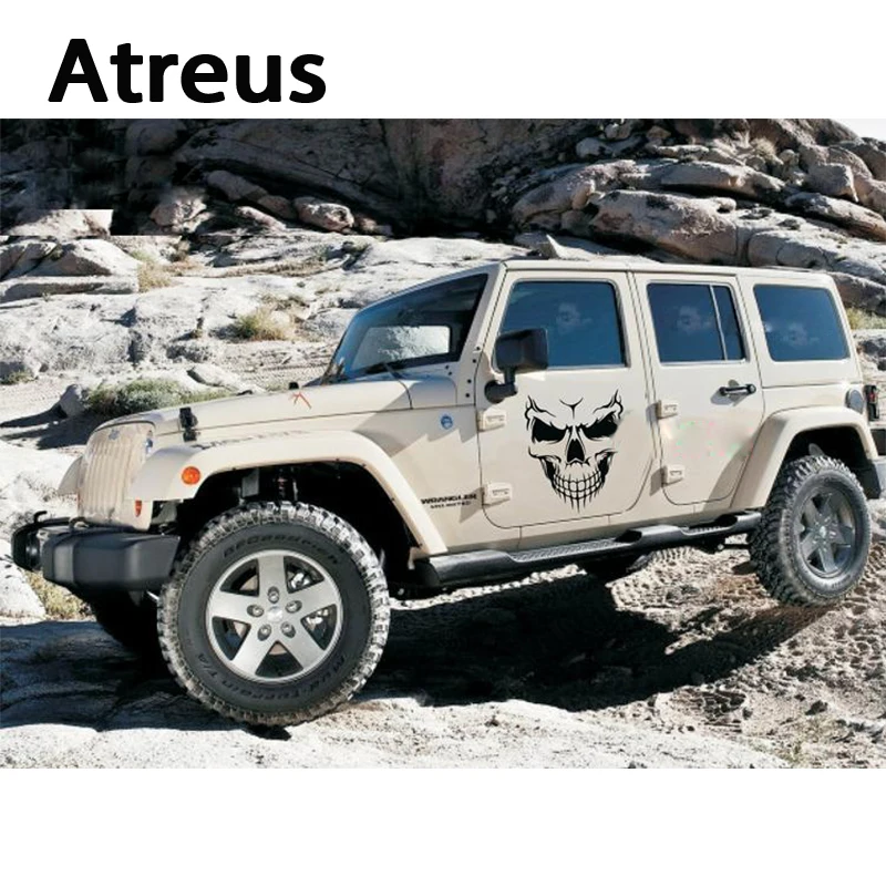 Atreus 3 размера Автомобильная головка черепа капота двигателя дверь окна наклейка