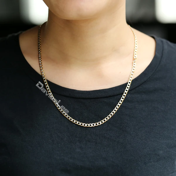 Мужская и женская цепочка 18 36 дюймов/4 мм жёлтое розовое золото|jewelry sets|necklace