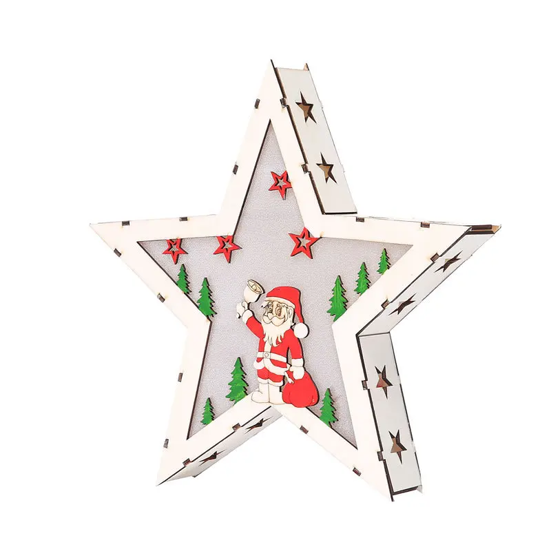

Christmas Ornaments Decorations For Home New Year Party Gift Christmas Accessories Cute Santa Claus Star Decor With Led Lights
