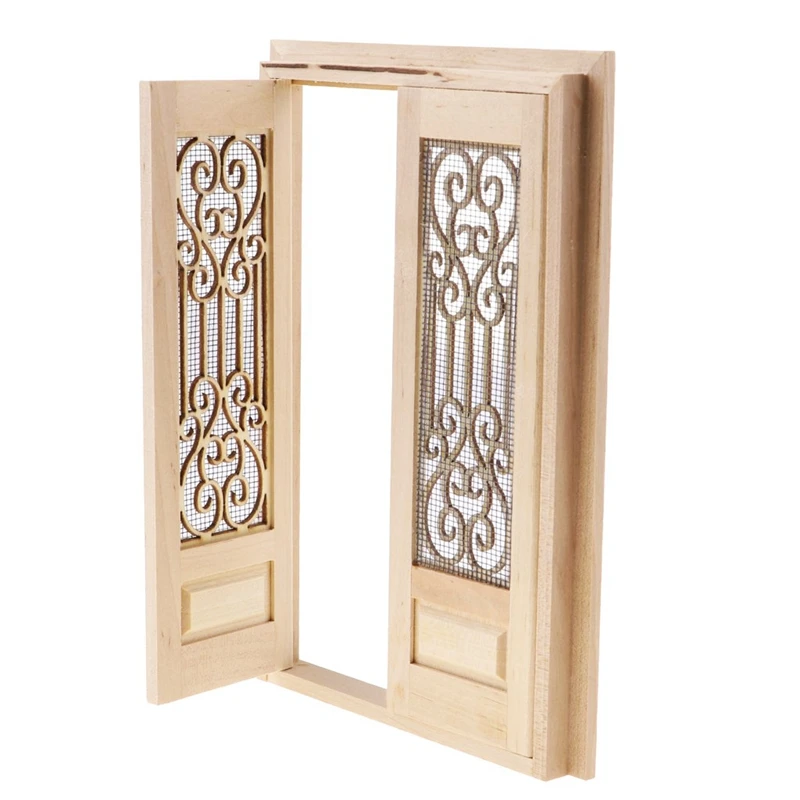 1:12 Миниатюрный Кукольный домик с двойным открытым экраном деревянная наружная