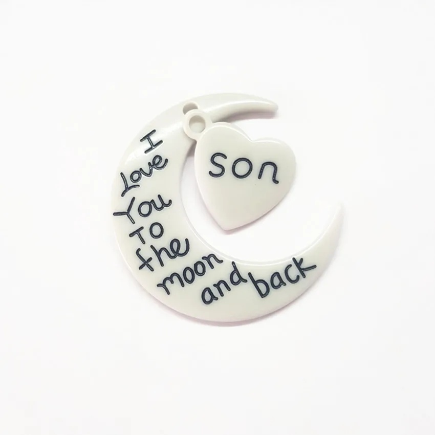 10 комплектов модное ожерелье с надписью I Love You To The Moon And Back кулоны из смолы сделай