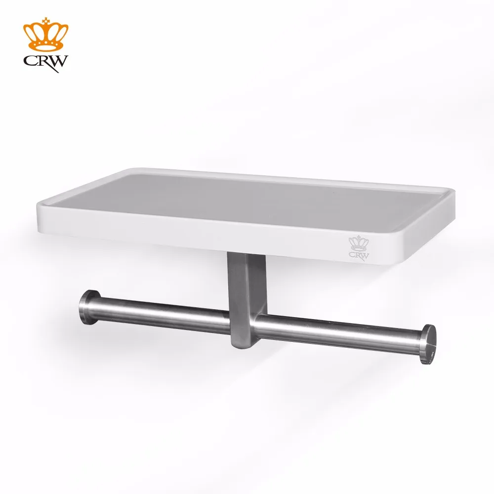 CRW держатель для туалетной бумаги с полкой настенная полка ванной двойной рулона