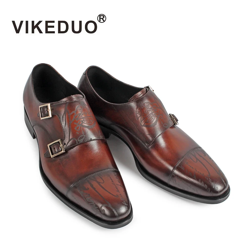 Туфли мужские Vikeduo из натуральной кожи винтажные дизайнерские роскошные для