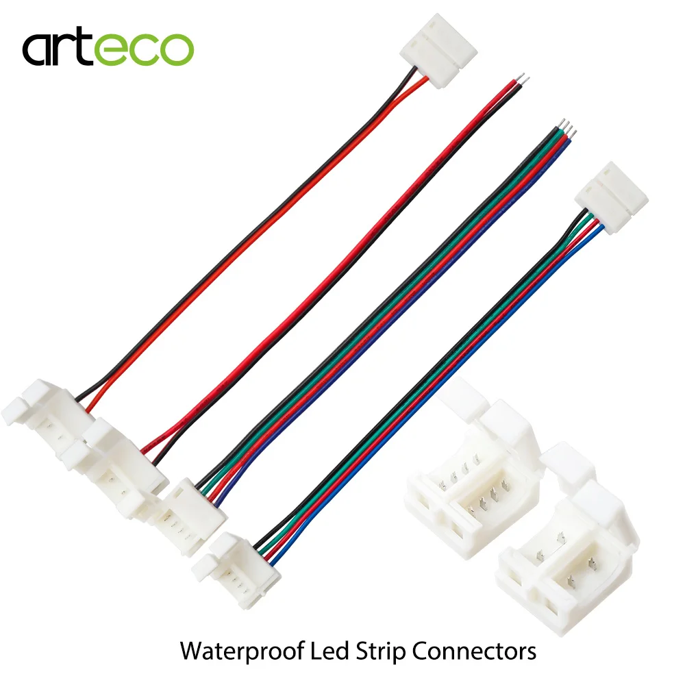 

5pcs/lot Free Welding Connector For Waterproof LED Strip 2pin 10mm / 4pin 10mm For 3528 5630 Single Color 5050 RGB Led Strip