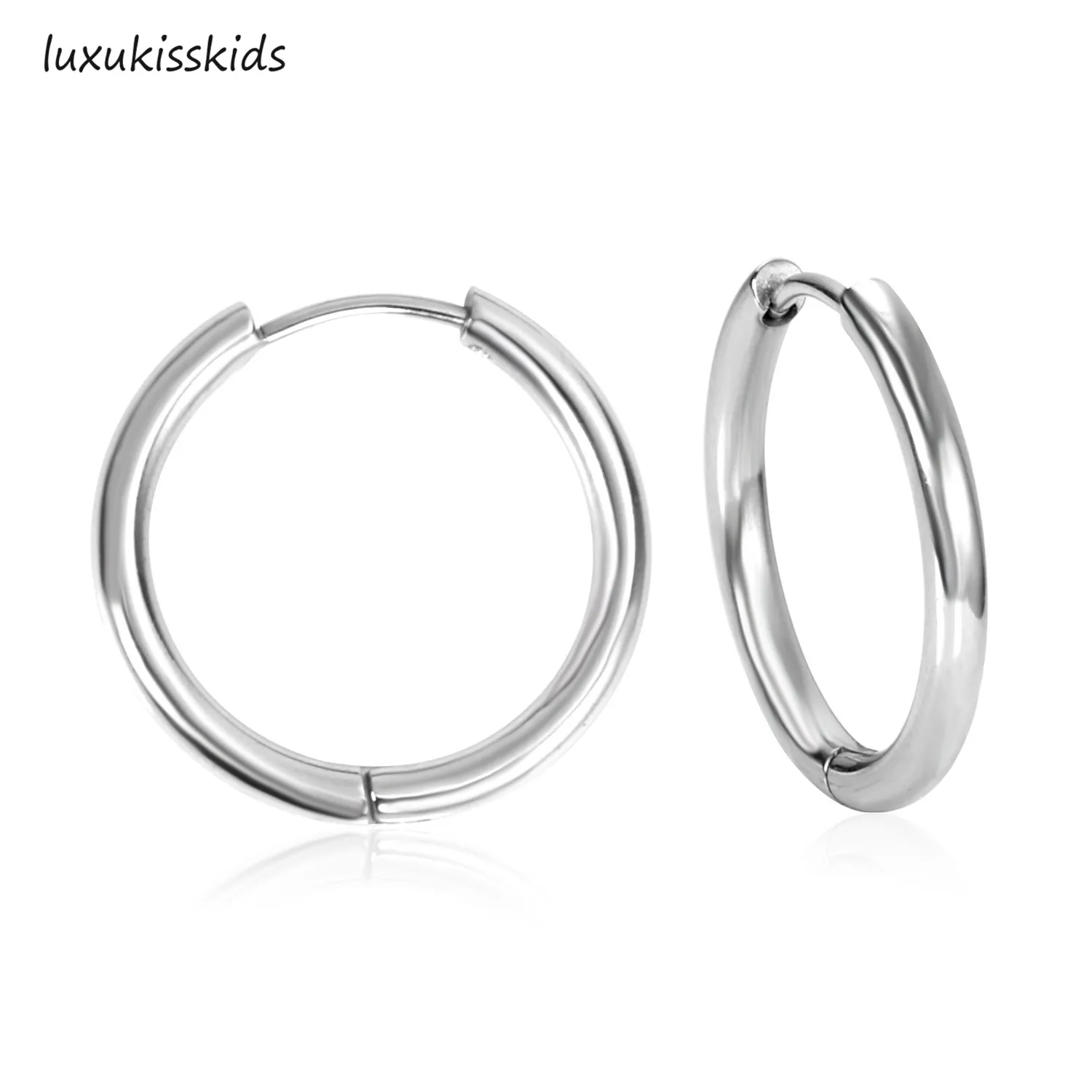 Silver Luxxissids, 5 видов цветов, золото, Радужный обруч, серьги для носа, круг, 316L, нержавеющая сталь, обруч, серьги, набор для женщин, модное ювелирное изделие - Окраска металла: Silver