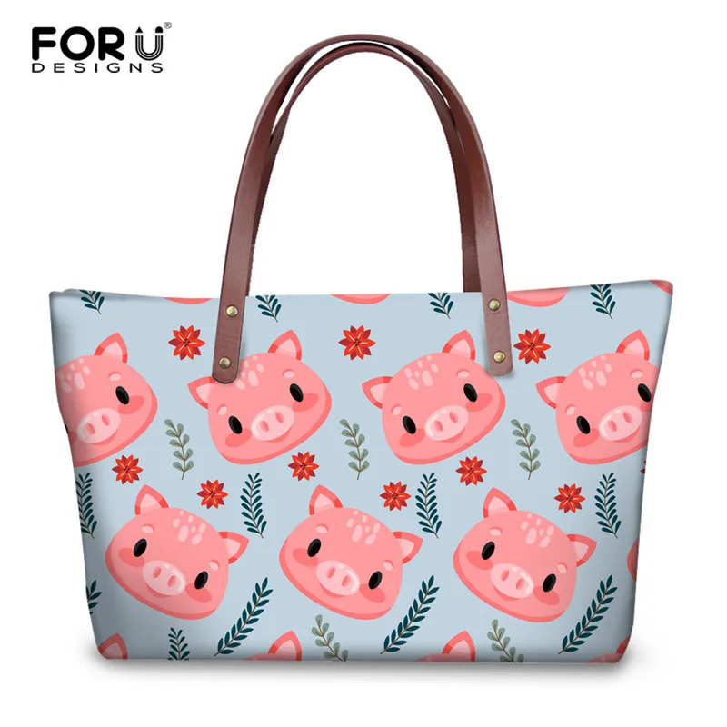 FORUDESIGNS сумки для милых девушек с мультяшным рисунком свиньи брендовый дизайн