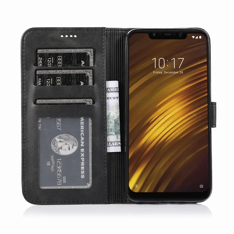 Чехол для Xiaomi Pocophone F1, роскошный кожаный чехол-книжка Pocophone F1, чехол-кошелек для телефона, защитный чехол для Poco F1, чехол-книжка