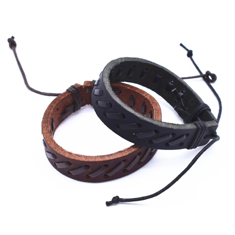 Кожаный браслет в стиле панк мужское ювелирное изделие раньше для женщин