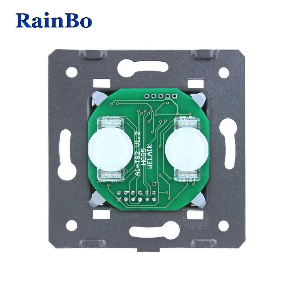Rainbo сенсорный выключатель Комплектующие для самостоятельной сборки № стена ЕС 2gang1way Сенсорный экран настенный светильник Настенные переключатели для LED 110~ 250 В a921