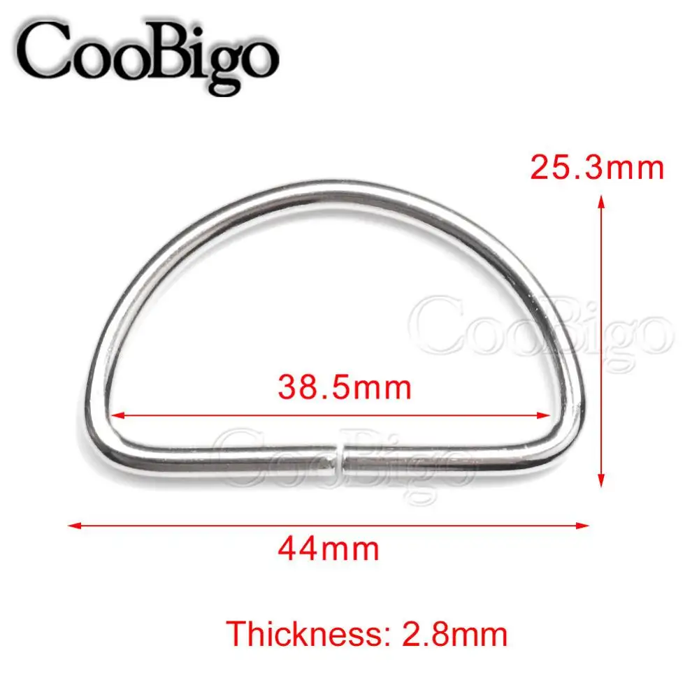 38.5mmn Webbing 100 шт. 3/"~ 2" Dee d-образное кольцо с металлической пряжкой, детали для рюкзака, сумки, обуви, кожаного плетения, ремень, ошейник для домашних животных, аксессуары для шитья своими руками - Цвет: 38.5mmn Webbing