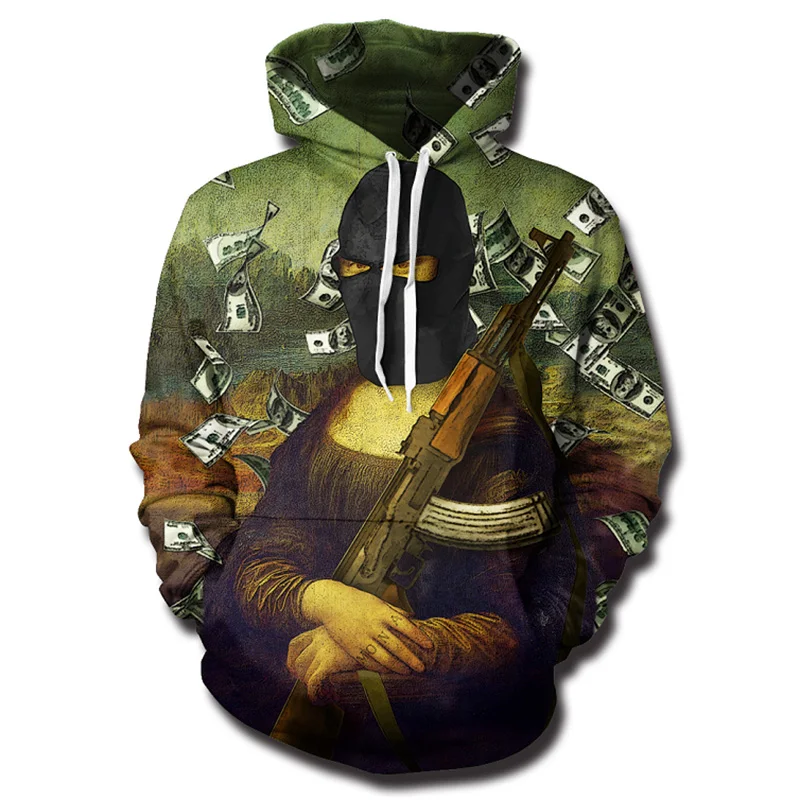 

Cloudstyle 2020 Fashion 3D Hoodies Men Monalisa 3D Print Funny Design Oversize Creative Hoody Sweatshirt Pullover Streetwear Top
