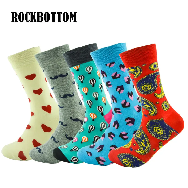 ROCKBOTTOM новые мужские носки красочные harajuku мультфильм любовь подарок длинные до