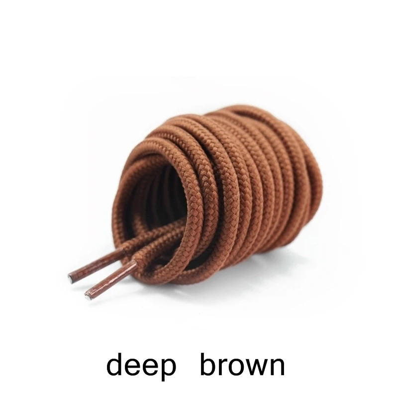 deep brown 2 шт./лот, круглые полиэфирные шнурки для ботинок, однотонные классические ботинки martin, шнурки, повседневные спортивные ботинки, обувь на шнуровке 90 см/120 см/150 см Z025 - Цвет: deep brown