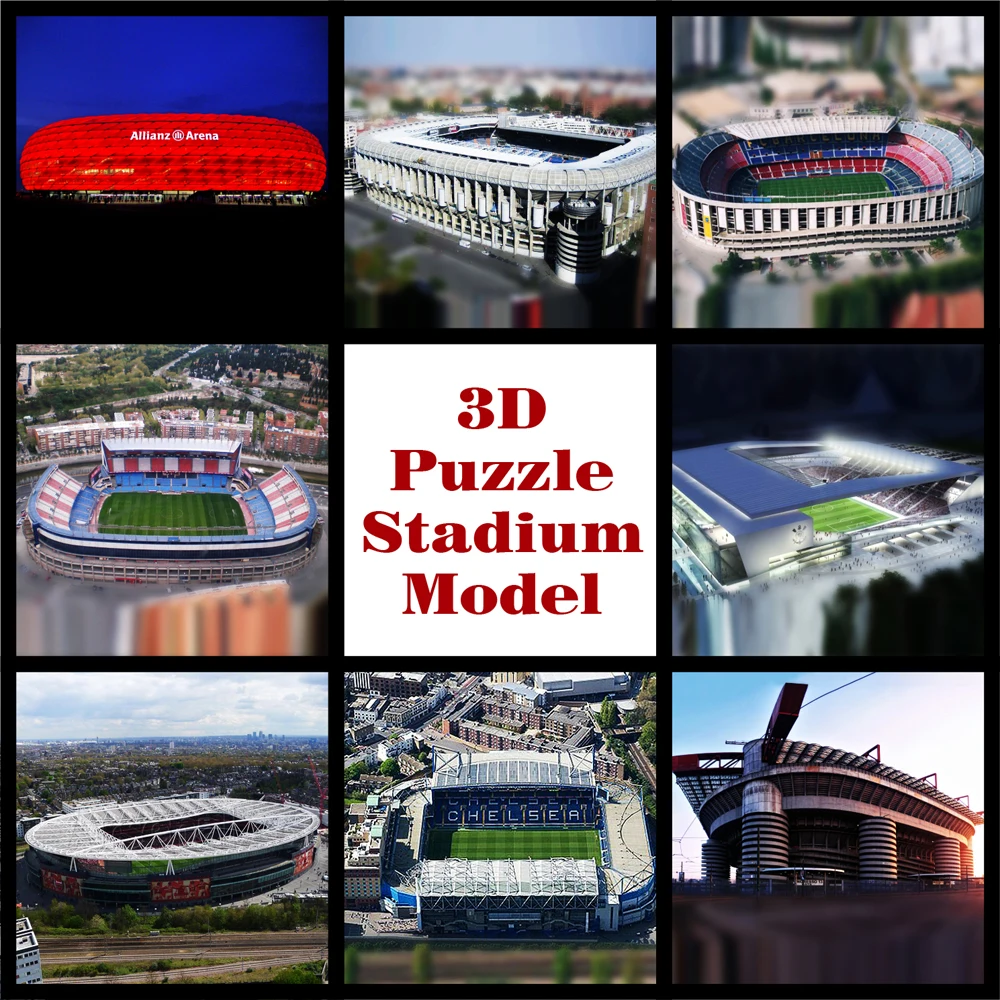 3D модель пазла настоящая фотография строительные игрушки бумажный сувенир satdium