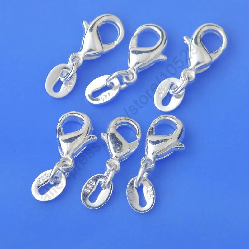 

Jewelry Findings 50PCS 925 Sterling Silver Lobster Clasp+Jump Rings Fittings Connector Components Bulk