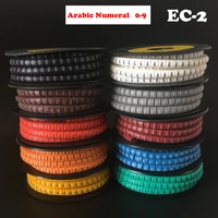 1000pcslot ec 2 4mm2 0 9 letter print pattern pvc flexible arabic numeral sleeve concave tube label wire network cable marker