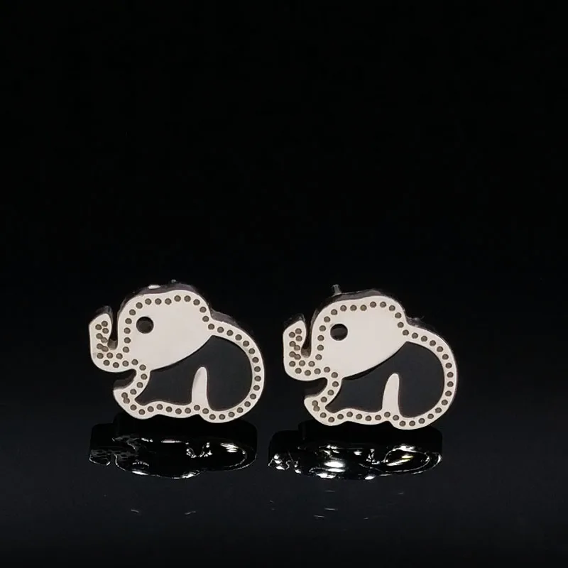 2021 модные эмалевые Ювелирные наборы из нержавеющей стали со слоном женские