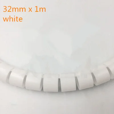 32mm white Красивый PE пластиковый спиральный кабель обертывание предотвращает запутывание обертывание термоусадочный Шнур кабель плетеный рукав Защита - Цвет: 32mm white