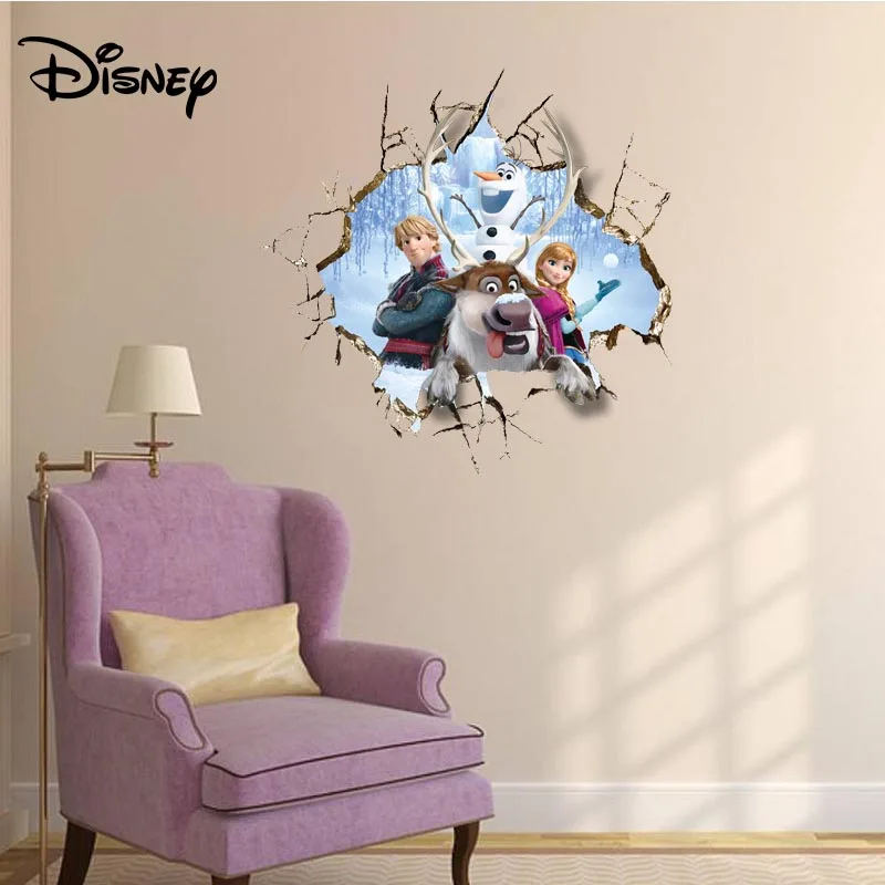 Фоновые стикеры Disney 3d stereo ice romance Anna для детской комнаты и детского сада можно
