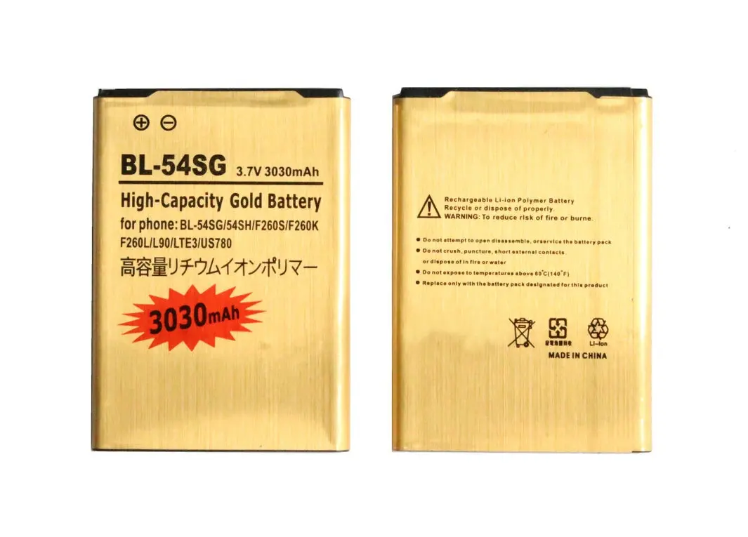 Seasonye 3030mAh BL 54SH / 54SG золотистый Сменный аккумулятор для LG F260S F260K F260L F260 LTE3 US780 L90 F7 G2 ect