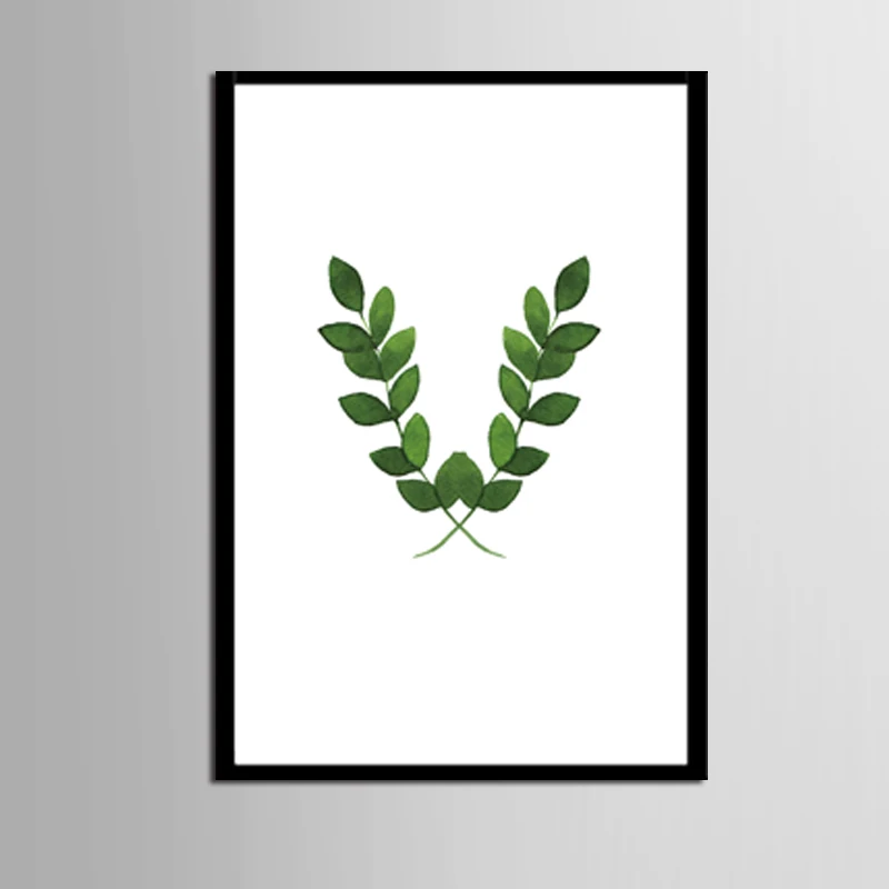 

Framed Simple leaves Painting Canvas Wall Art Picture Home Decoration Living Room Canvas Print Modern Painting 32SCSY1