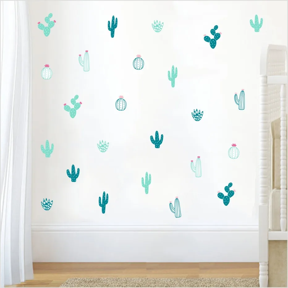 Креативные DIY Кактус наклейки на стену для гостиной домашние детские декорации художественный Декор Тропическое растение кактус виниловые настенные наклейки обои