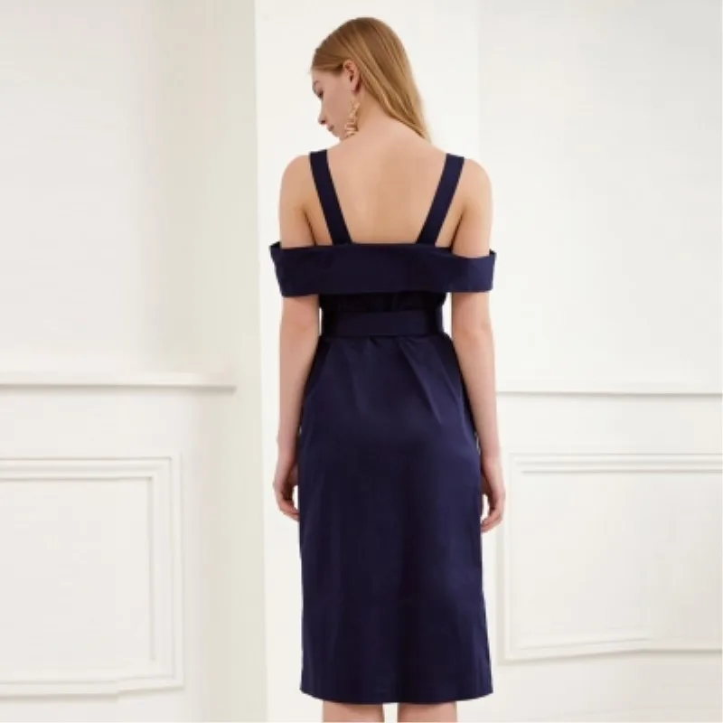 Новинка 2017 модное летнее платье простое британское однотонное двубортное с