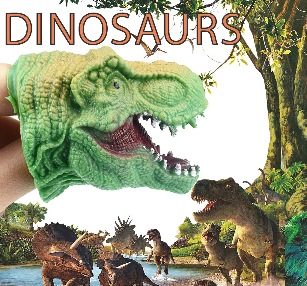 T Rex зеленые Ручные куклы ролевые игры Реалистичная голова динозавра перчатки для
