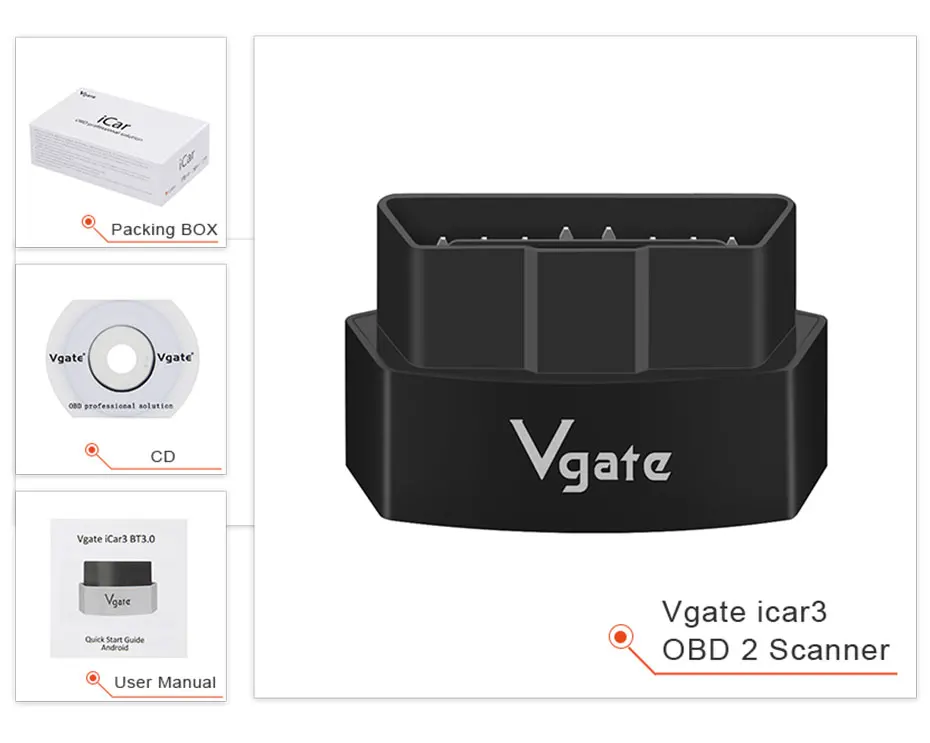Vgate iCar3 ELM327 Bluetooth диагностические инструменты obd obd2 сканер считыватель кода для компьютерной диагностики автомобиля 2 elm 327 диагностики автомобиля для Android/windows