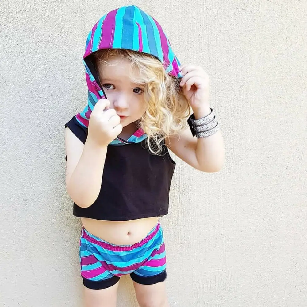 Комплект из 2 предметов для новорожденных девочек футболка в полоску без рукавов