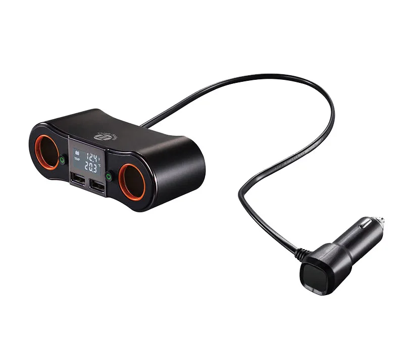 Новое умное автомобильное зарядное устройство с двумя usb портами ЖК дисплей