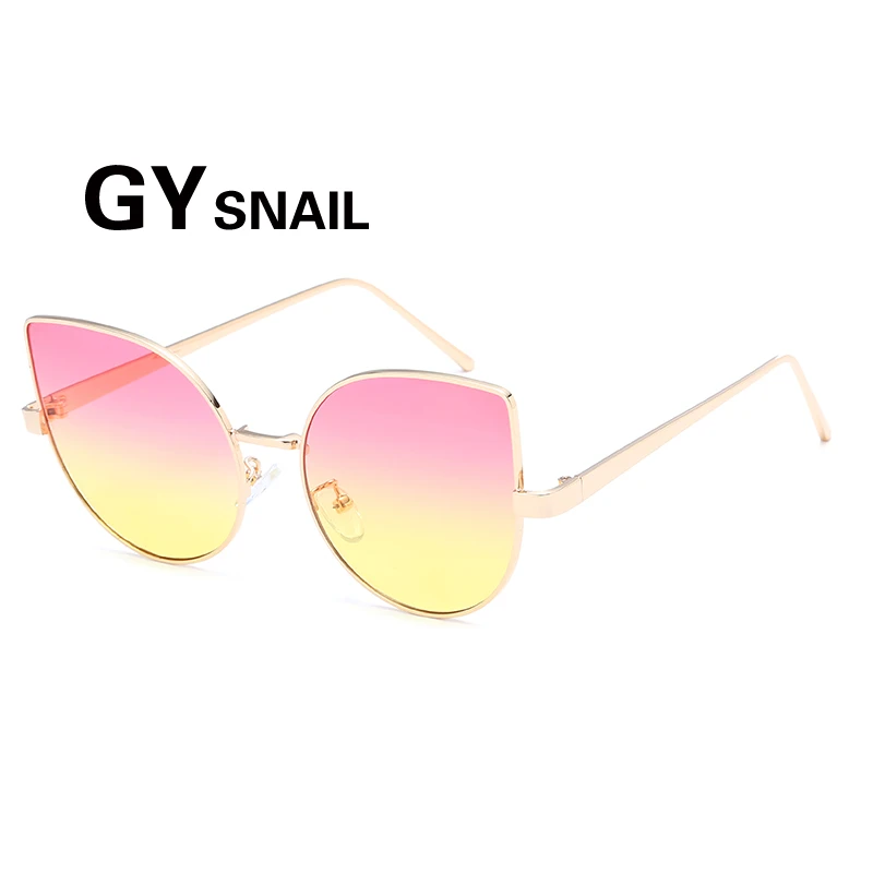 GYsnail большой кошачий глаз солнцезащитные очки для женщин брендовая Дизайнерская