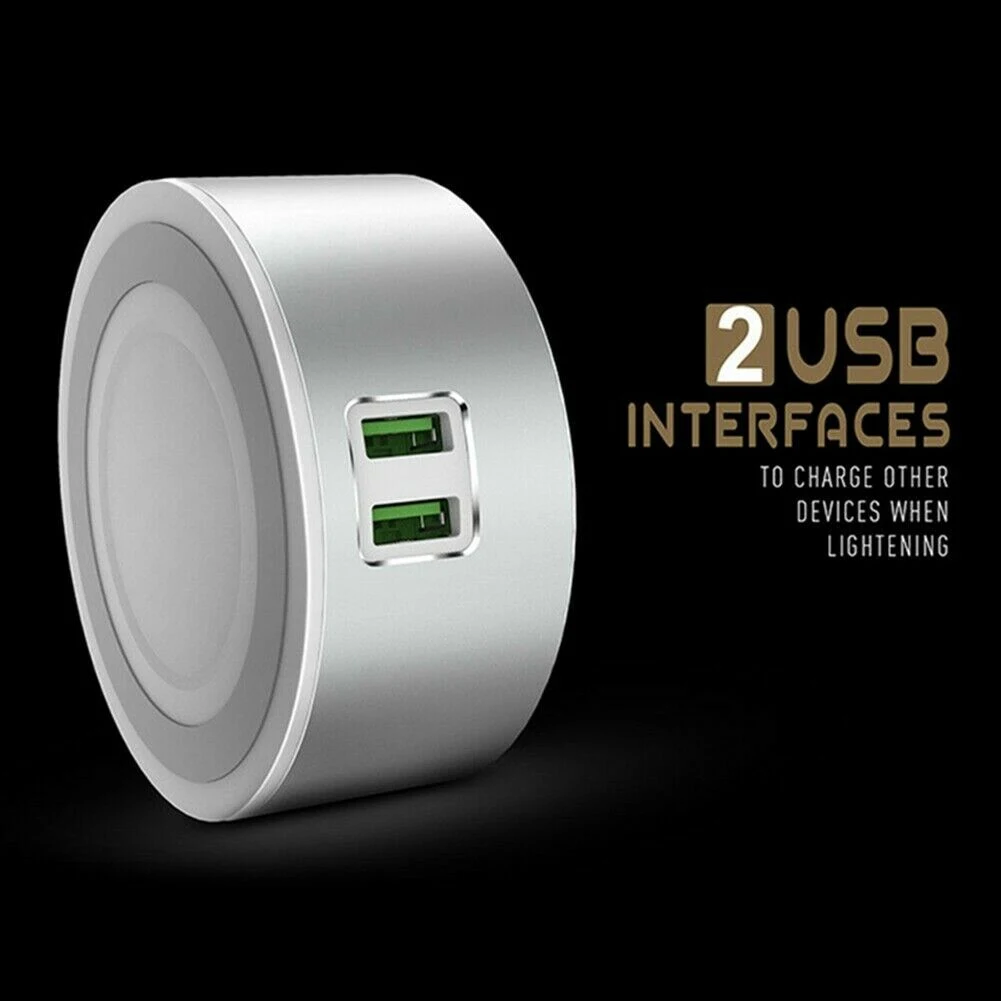 2 USB Смарт светодиодный прикроватный телефон зарядное устройство с регулируемой яркостью лампе сенсорное управление